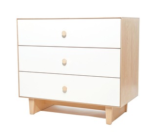 Merlin 3 drawer Dresser White/Birch - Oeuf NYC